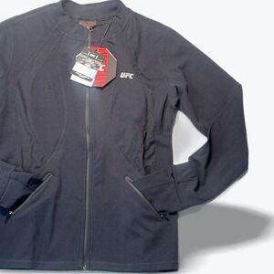 UFC Womens Jacket Physical Slim Fit Black Full Zip MMA Training Size Small NEW